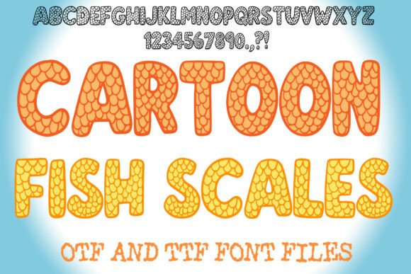 Cartoon Fish Scales Font for Creative Branding