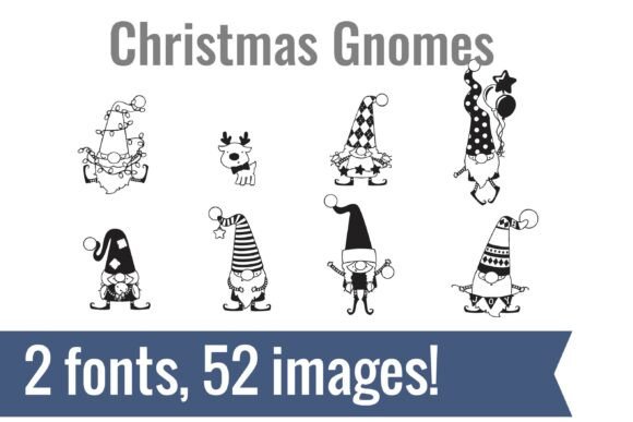 Christmas Gnomes Dingbats for Editorial Design
