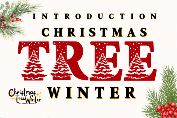 Christmas Tree Winter Font for Festive Web Design