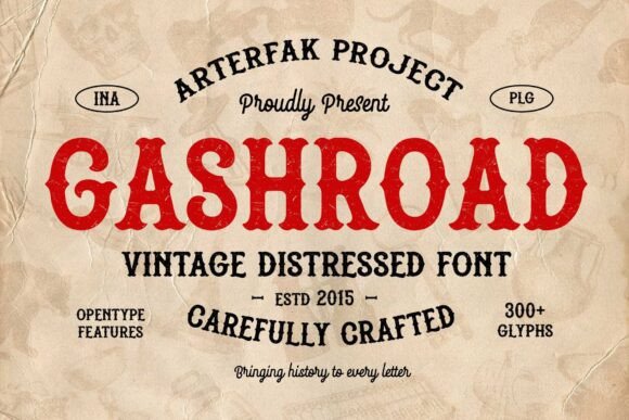 Gashroad: A Vintage Slab Serif Font for Bold Branding