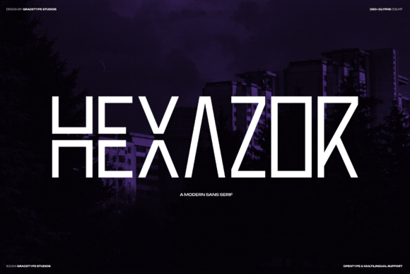 Hexazor Font for Bold Digital Branding