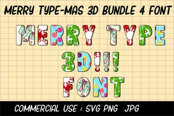 Merry Type-Mas 3D Font for Festive Web Design